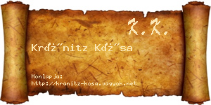 Kránitz Kósa névjegykártya